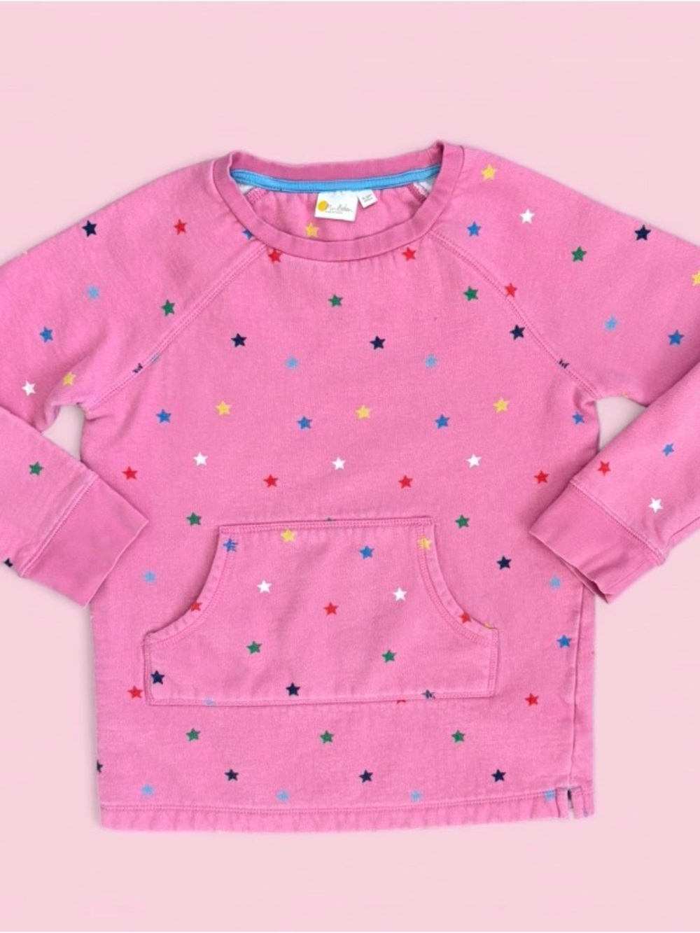 Mini Boden Pink Star Print Sweatshirt Girls Size 9-10y EUC